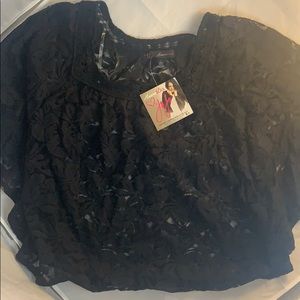 Black Lace Flowy shirt